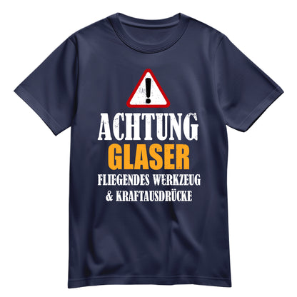 Achtung Glaser - Kraftausdrücke - Shirt Navy - FULiMA®