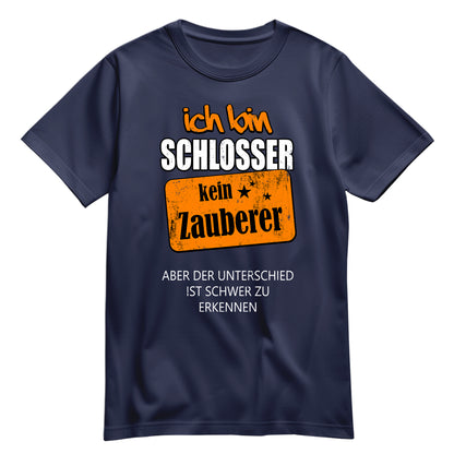 Ich bin Schlosser - kein Zauberer - Shirt Navy - FULiMA®