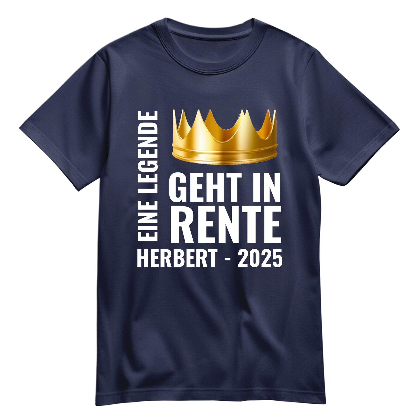 Rentner T Shirt - Eine Legende geht in Rente - Goldene Krone mit Namen - Rente Geschenk