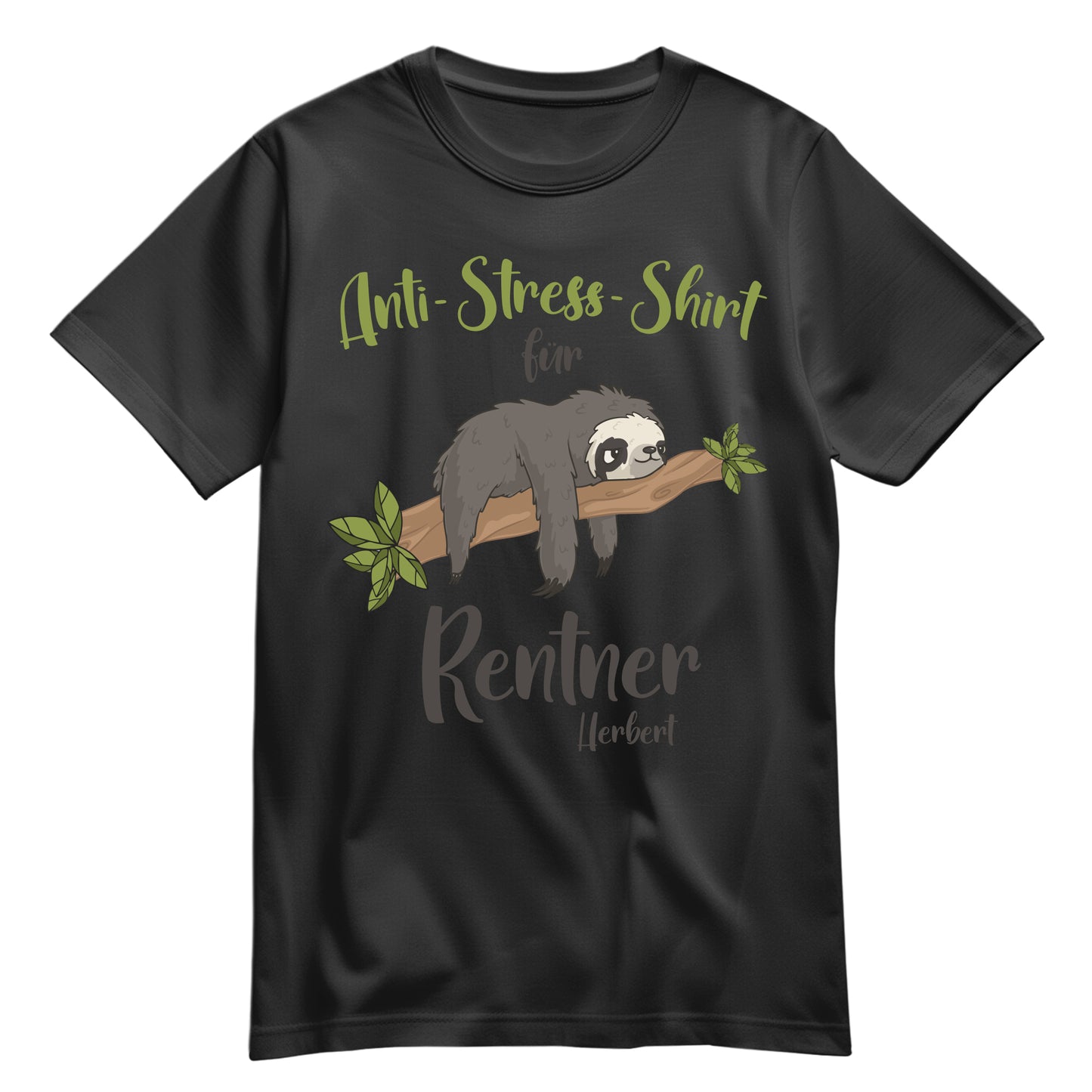 Rentner T Shirt - Anti Stress Shirt für Rentner - Personalisiert mit Namen - Rente Geschenk Schwarz