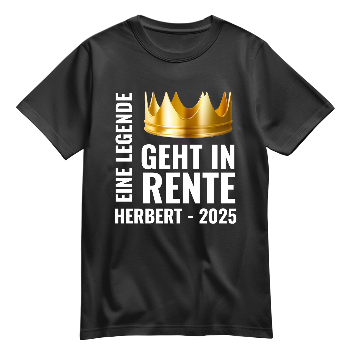 Rentner T Shirt - Eine Legende geht in Rente - Goldene Krone mit Namen - Rente Geschenk