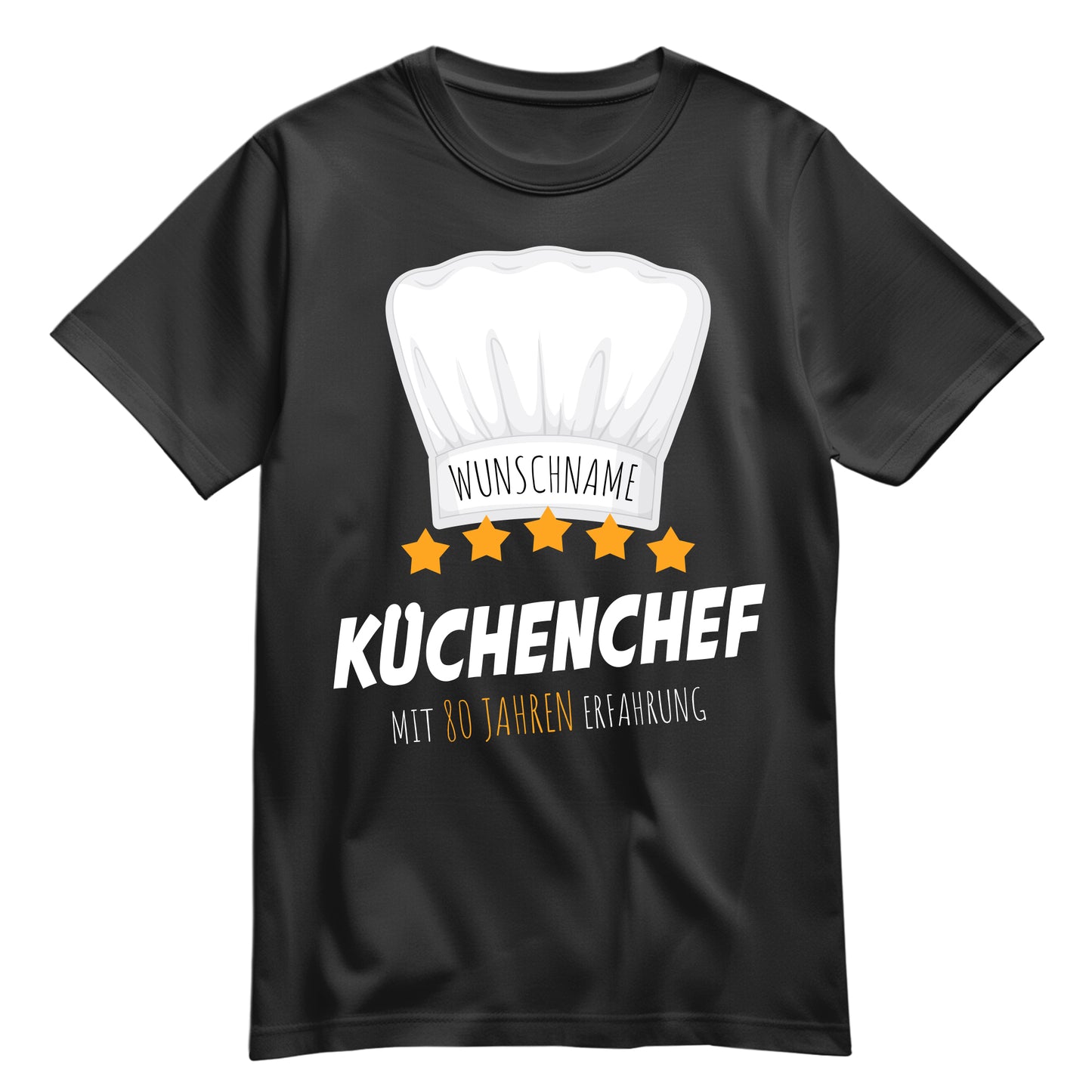 Küchenchef mit 80 Jahren Erfahrung - Geburtstag Shirt Schwarz - FULiMA®