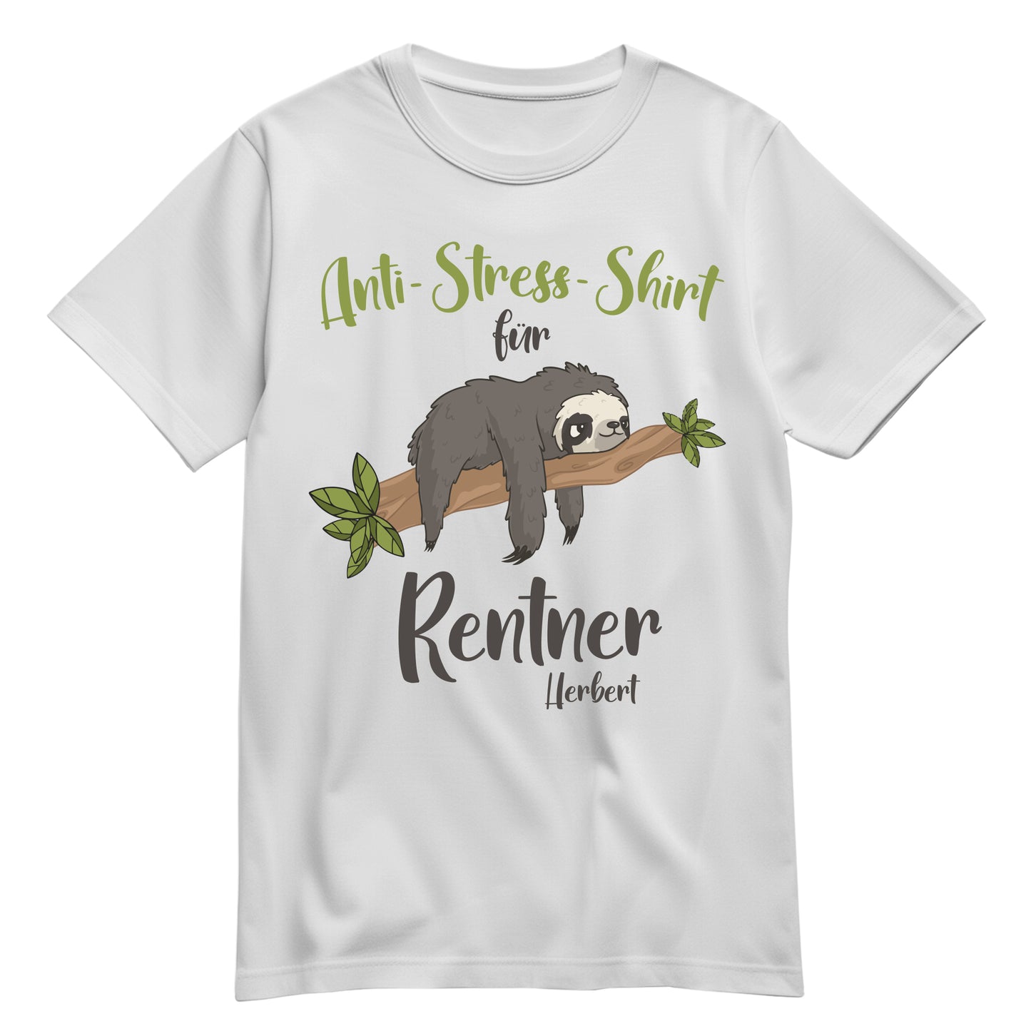 Rentner T Shirt - Anti Stress Shirt für Rentner - Personalisiert mit Namen - Rente Geschenk Weiss