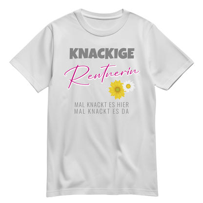 Rentnerin T Shirt - Knackige Rentnerin mal knackt es hier mal da - Spruch - Rente Geschenk