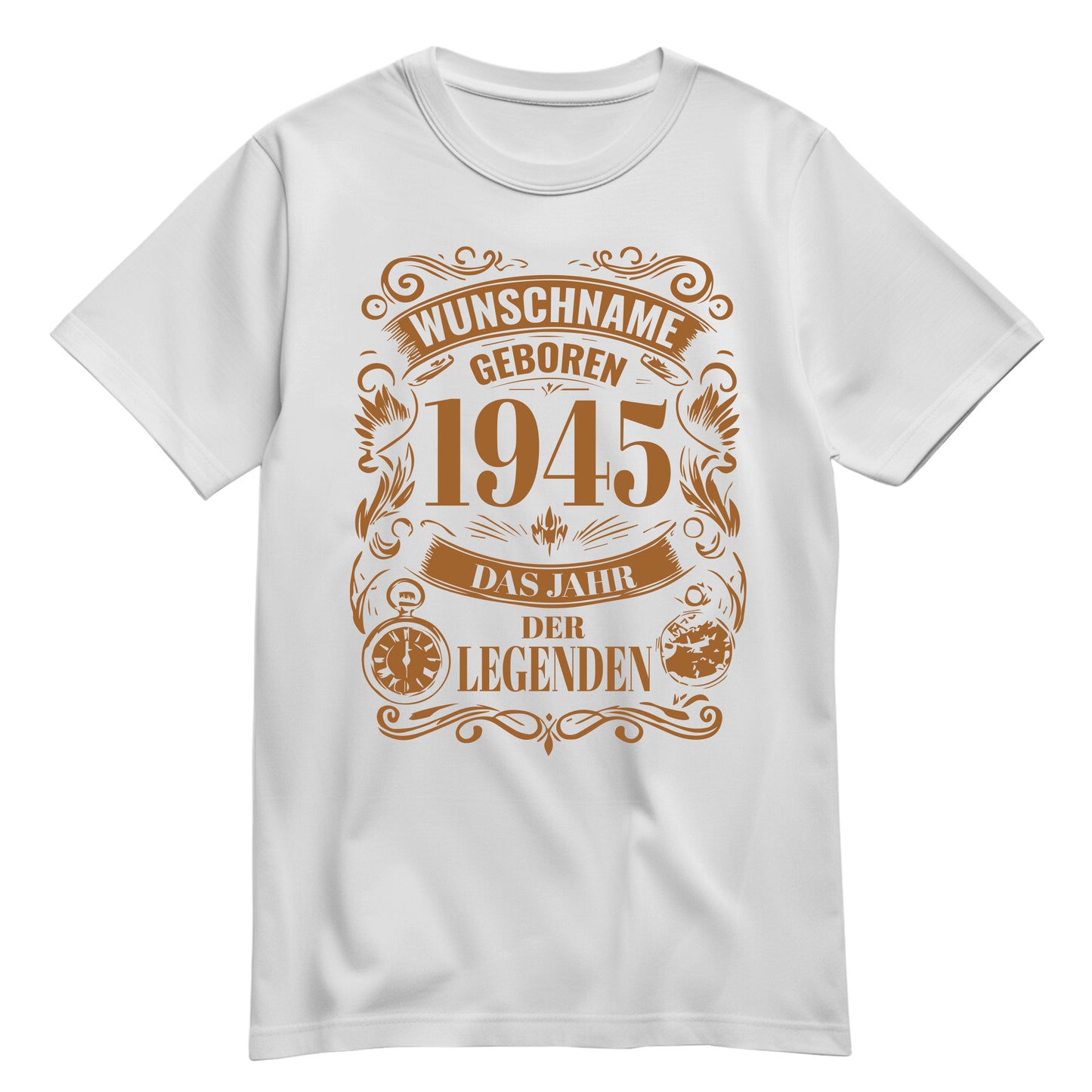 Geboren 1945 das Jahr der Legenden - personalisiert mit Namen - Shirt Weiß - FULiMA®