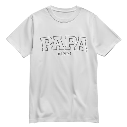 Papa Shirt - Papa Collage Style Line mit Jahr - Geschenk