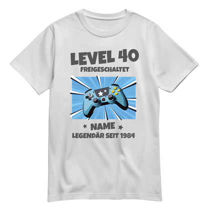 Geburtstagshirt - Level 40 freigeschaltet - Legendär - mit Namen