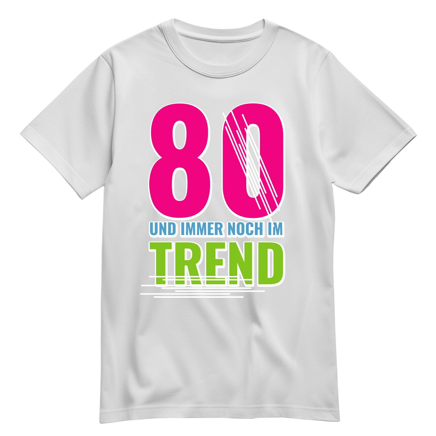 80 Jahre und immer noch im Trend - Geburtstag Shirt Weiß - FULiMA®