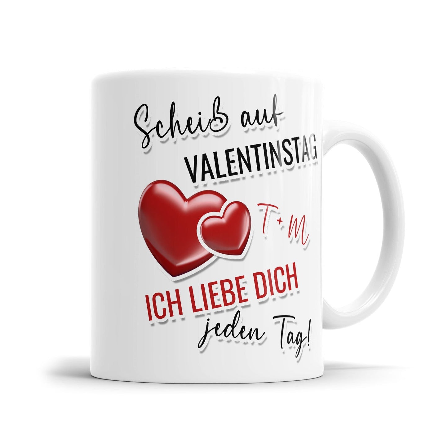 Personalisierte Valentinstag Tasse mit Initialen für Paare